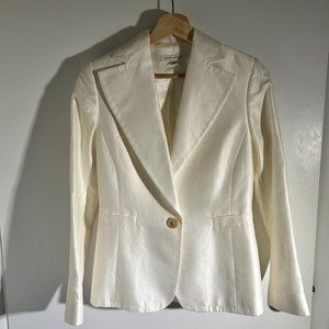 White Banana Republic Silk/Linen Blazer